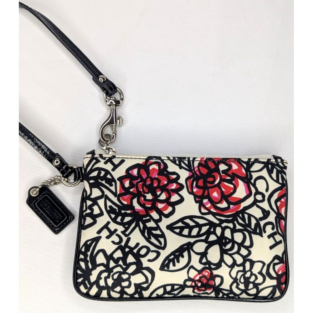 COACH Poppy Wristlet Coin Wallet with Roses - RARE! - Picture 4 of 9